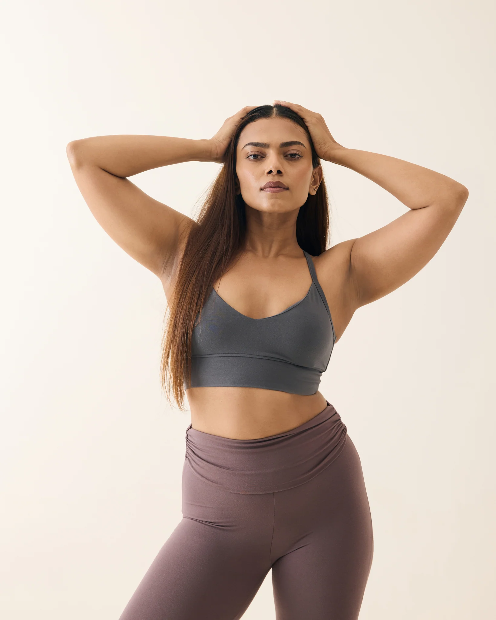 Aero Cross Back Bra Stone Grey - Image 3