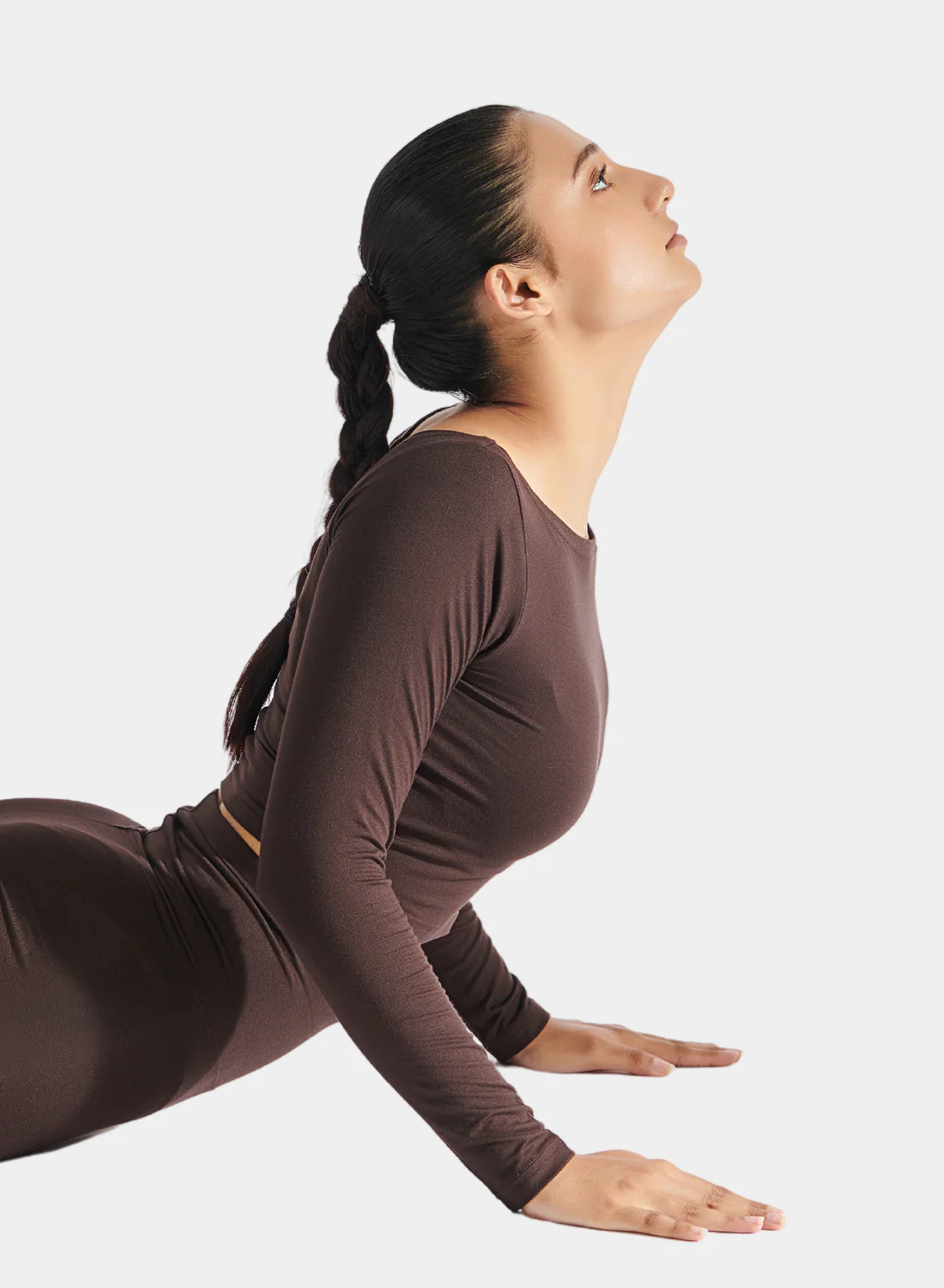 Aero Long Sleeve Crop Tee Espresso - Image 3