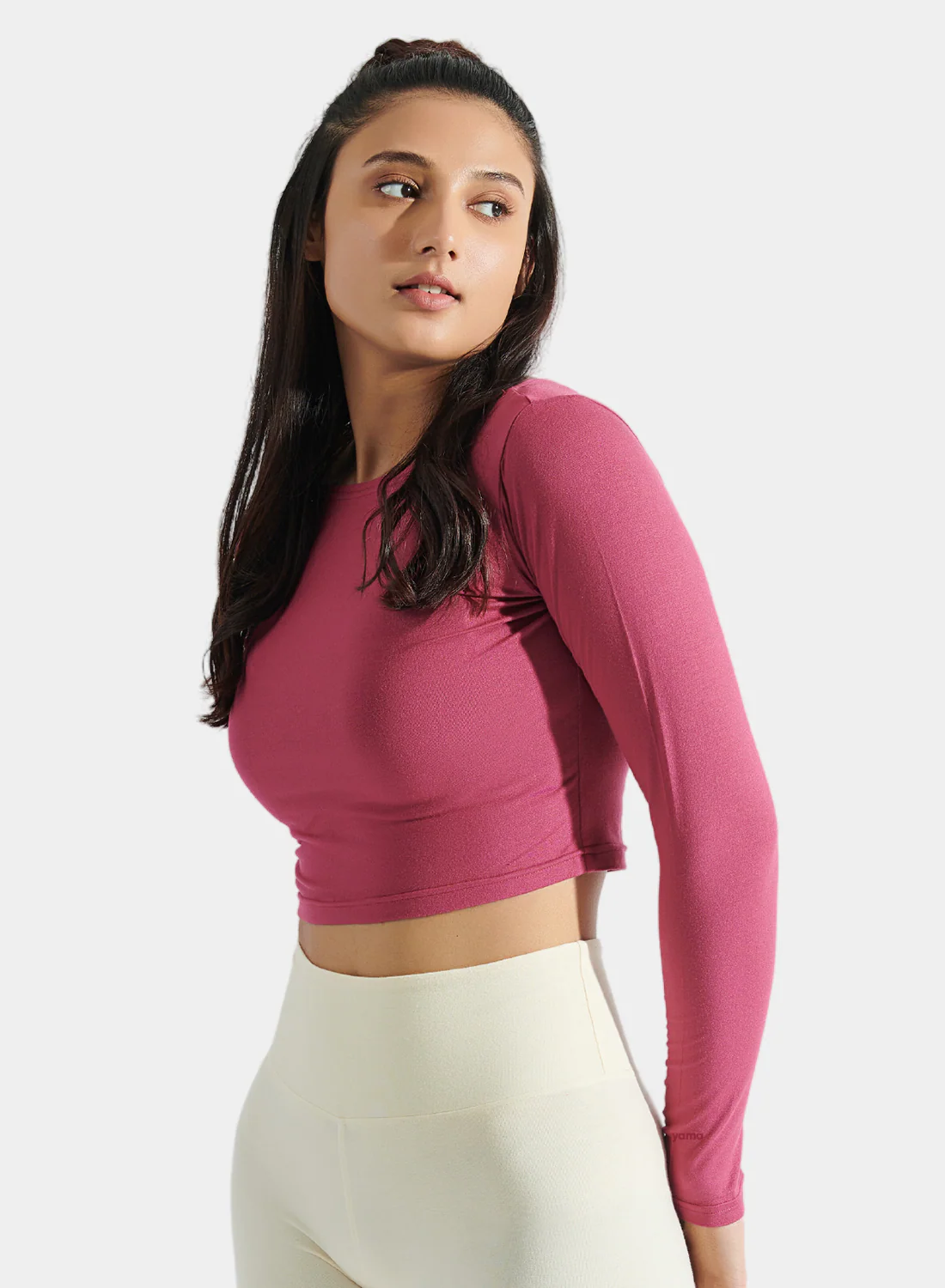 Aero Long Sleeve Crop Tee Malaga Pink - Image 3
