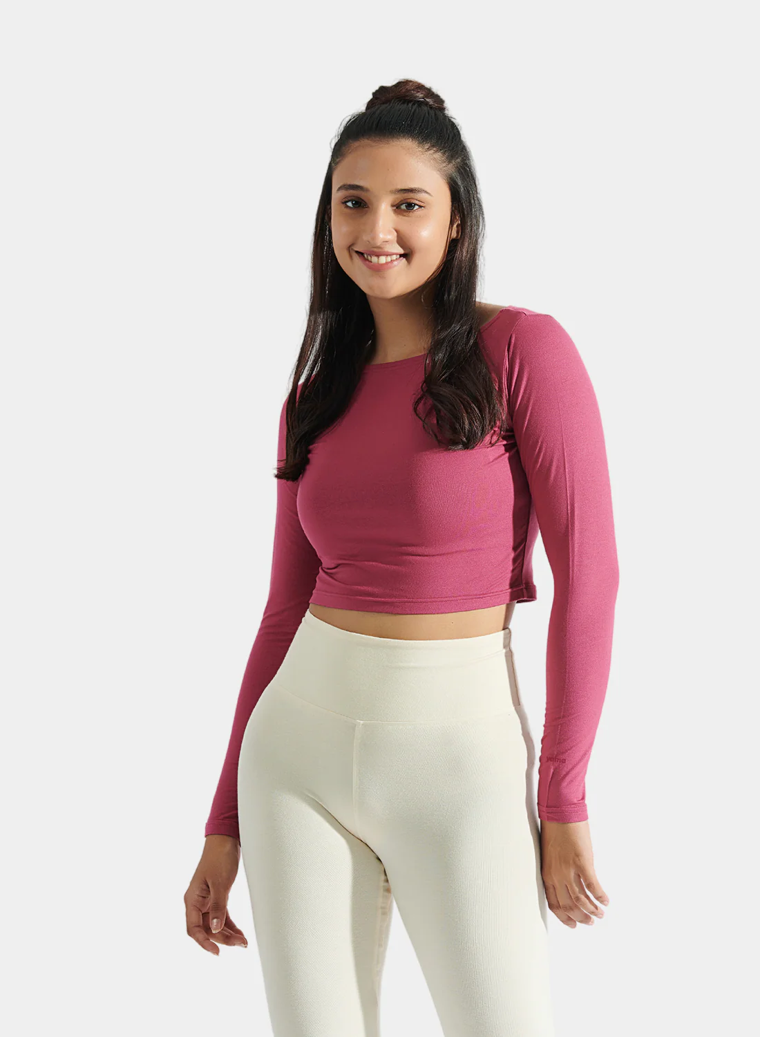 Aero Long Sleeve Crop Tee Malaga Pink - Image 5