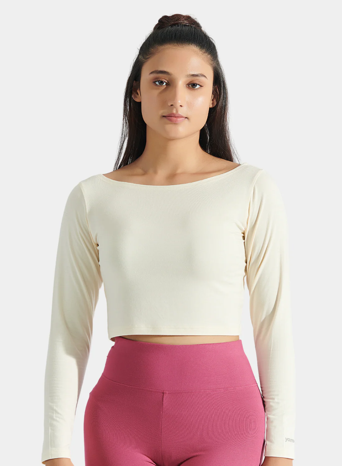 Aero Long Sleeve Crop Vanilla White - Image 3