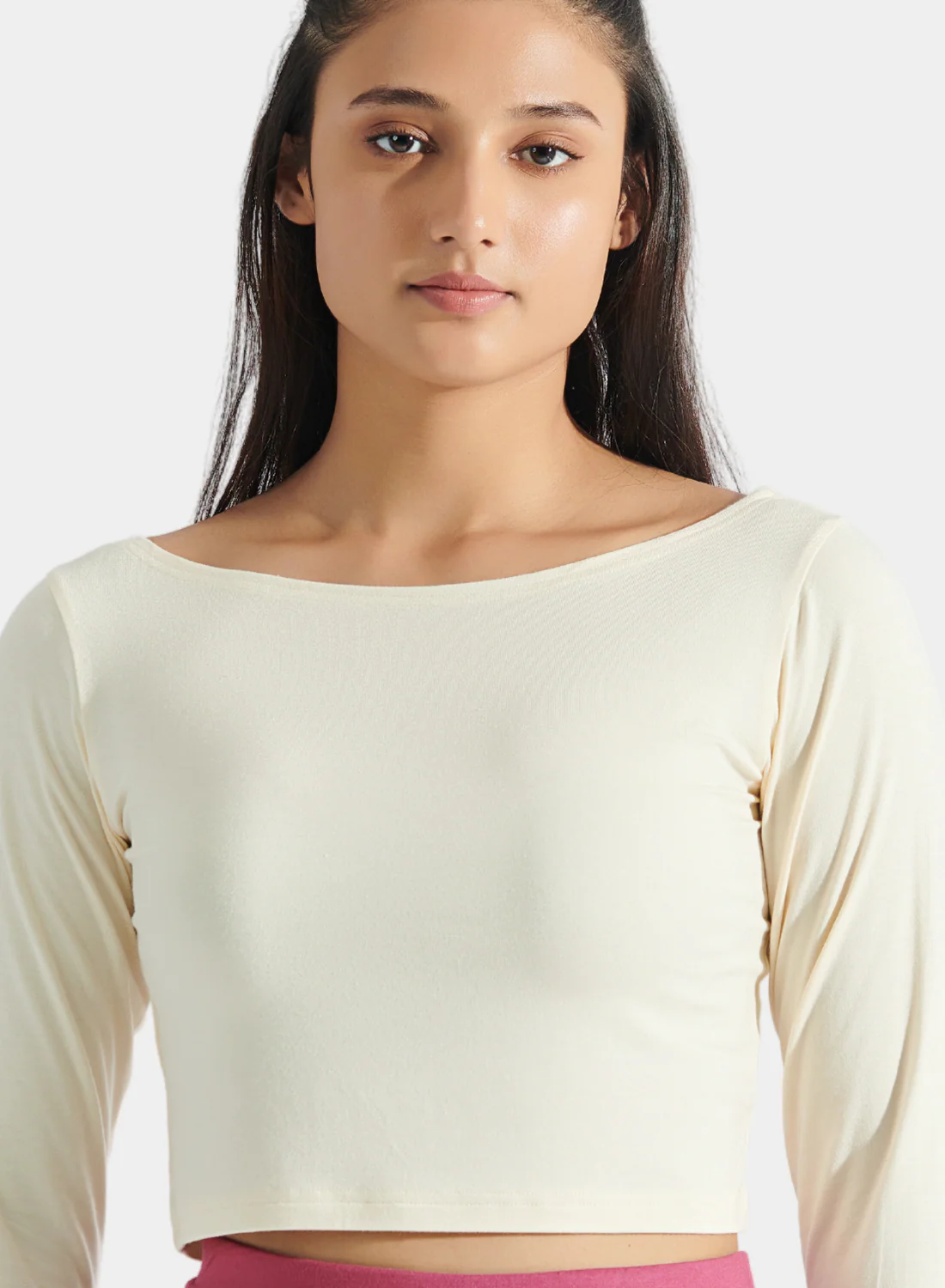 Aero Long Sleeve Crop Vanilla White - Image 4