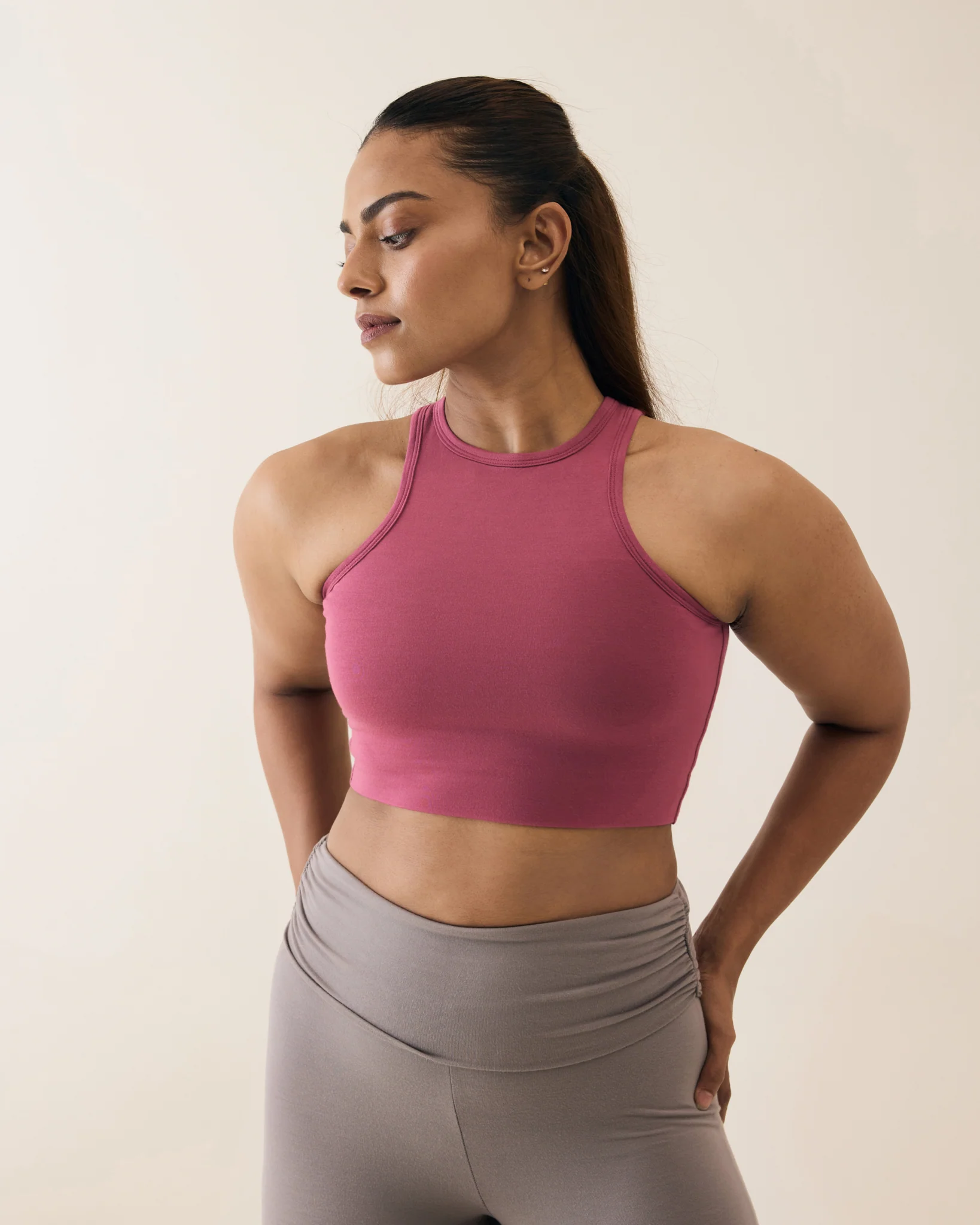 Aero Racer Cropped Top Malaga Pink - Image 4