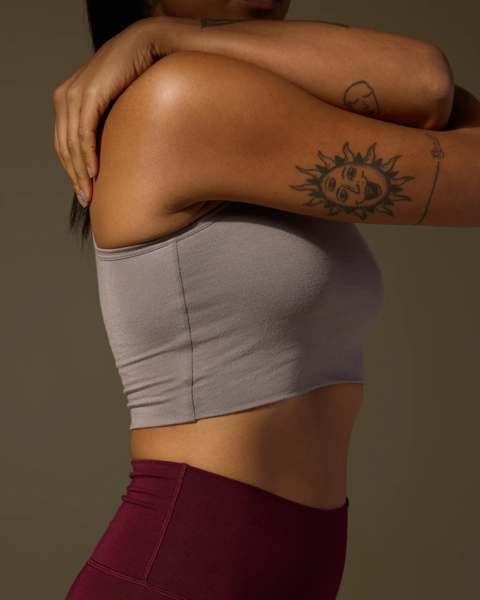 Aero Racer Cropped Top Sand Grey - Image 3
