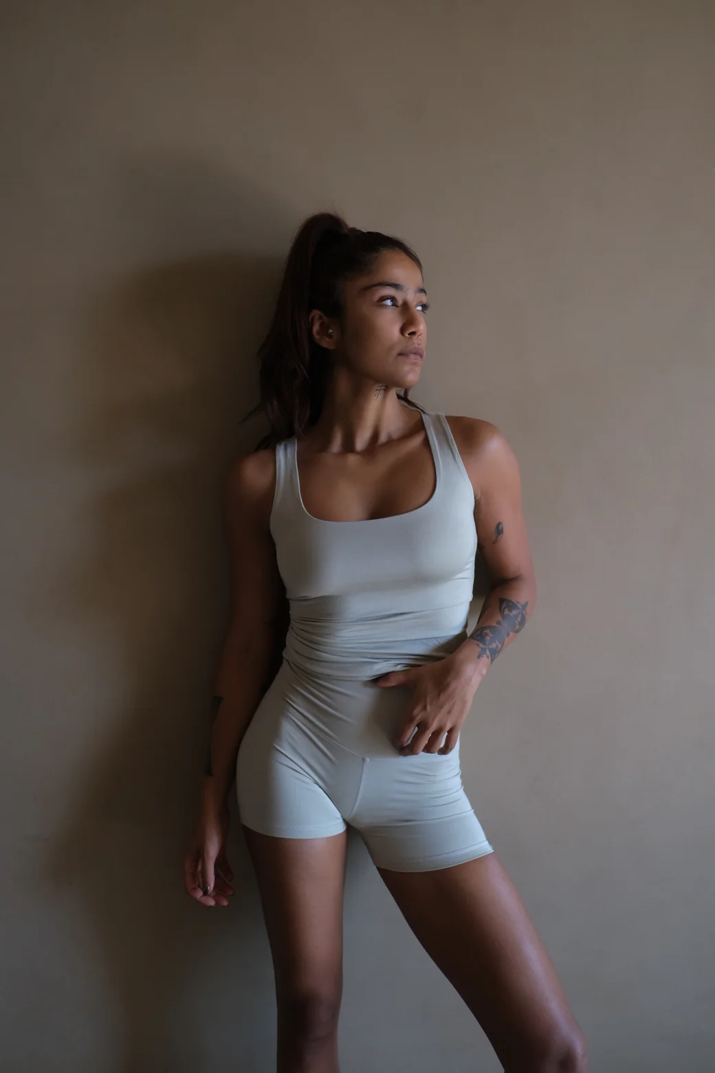 Aero Set Tank Top and Hot Shorts Alfa Beige