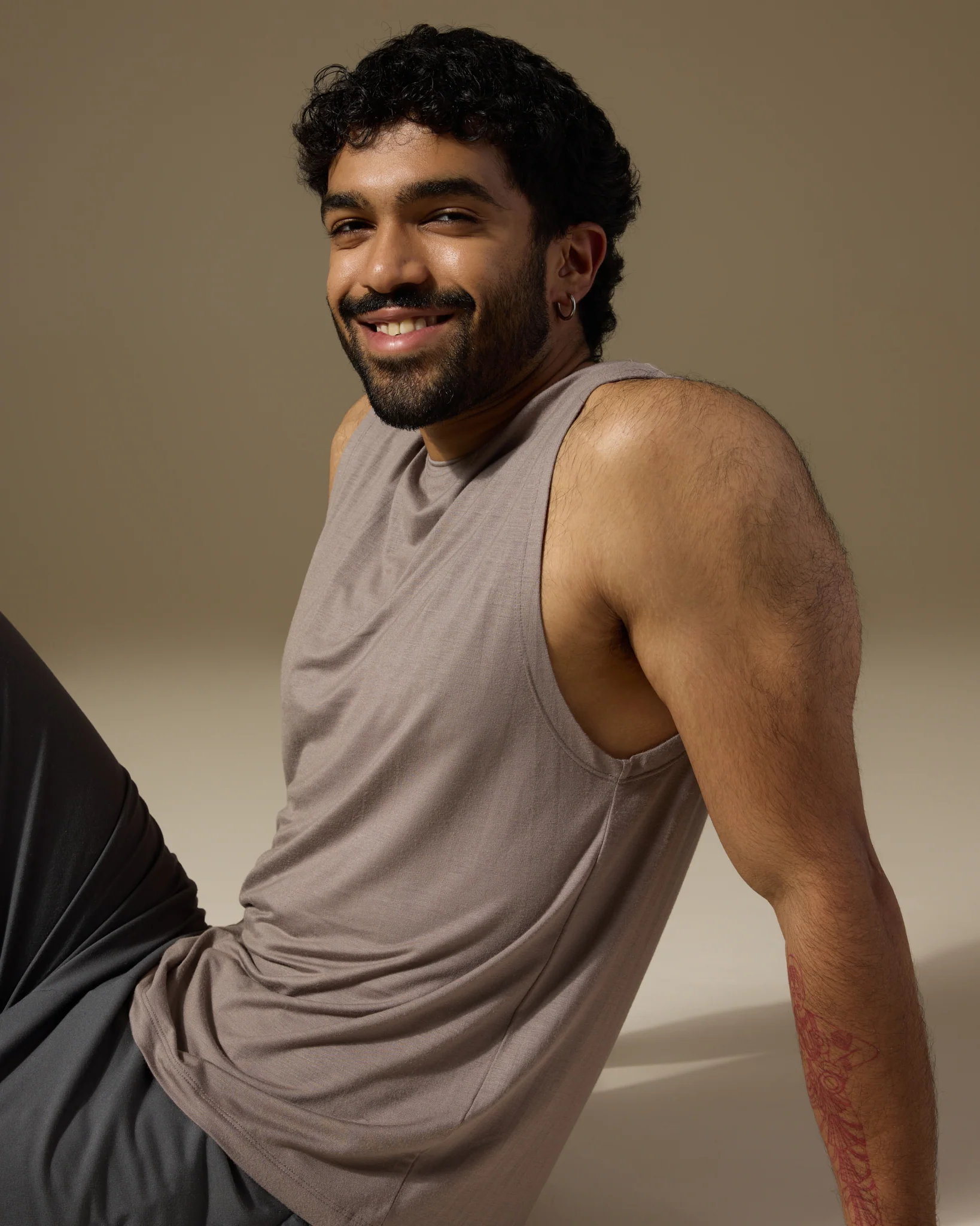 Aero Set Sand Grey Muscle Tee and Stone Grey Pants - Image 3