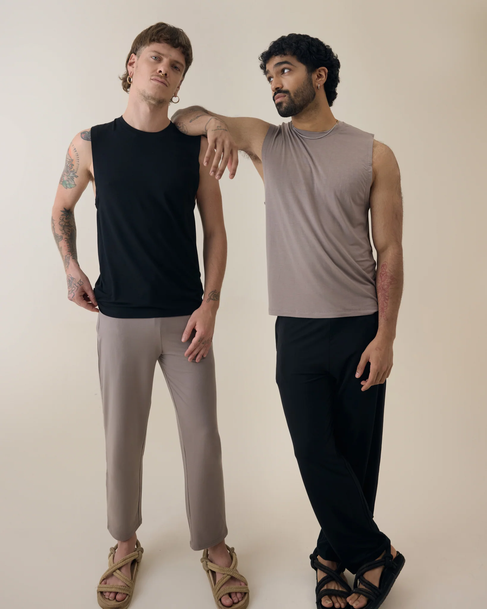 Aero Set Sand Grey Muscle Tee and Stone Grey Pants - Image 6