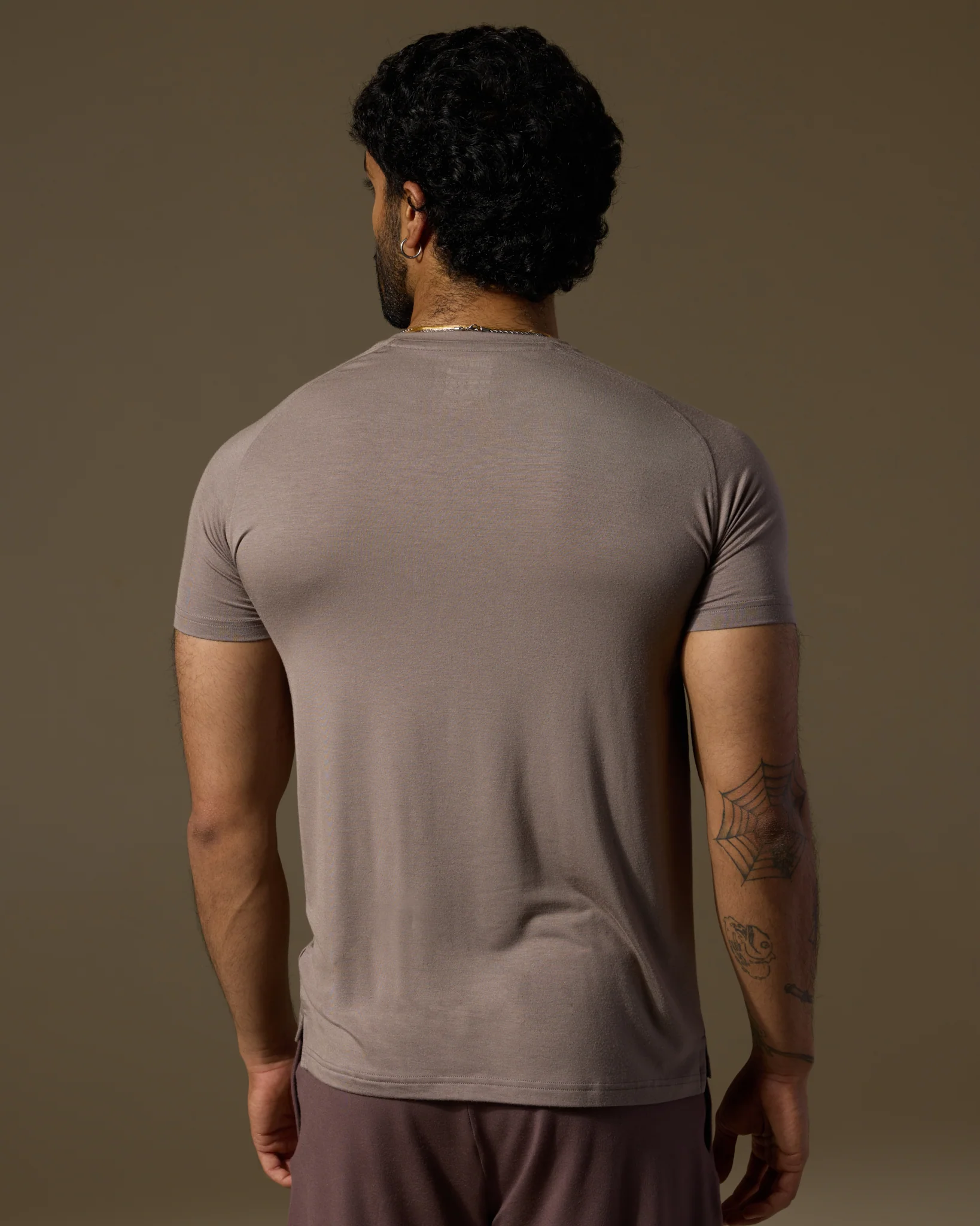 Aero Set Sand Grey Slim Fit Short Sleeve Tee and Dusty Fig Pants - Image 5