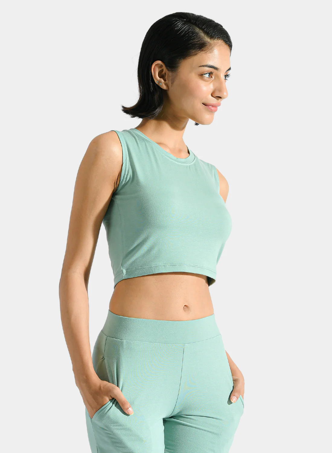 Aero Sleeveless Crop Tee Surf Blue - Image 6