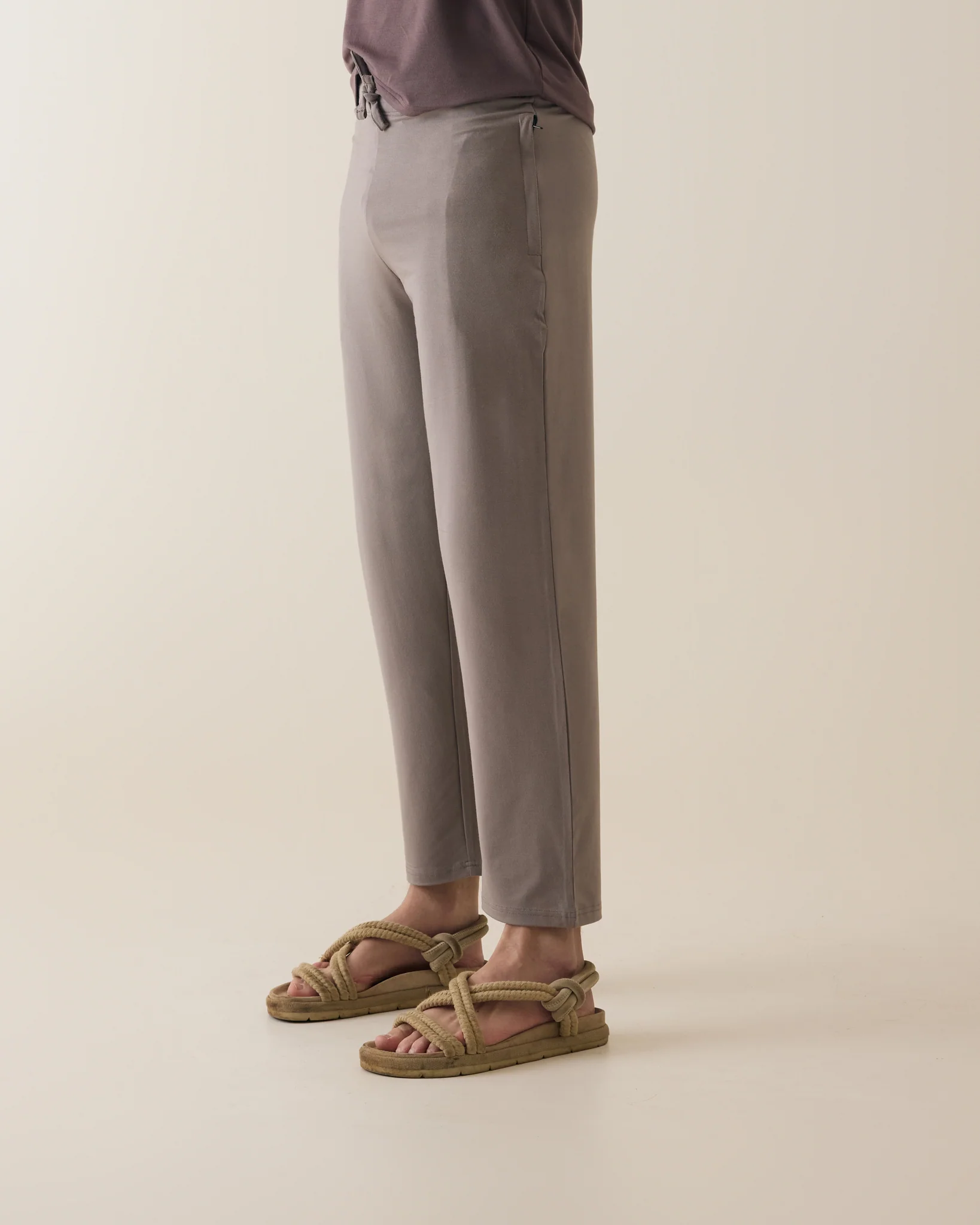Aero Straight Fit Yoga Pants Sand Grey - Image 5