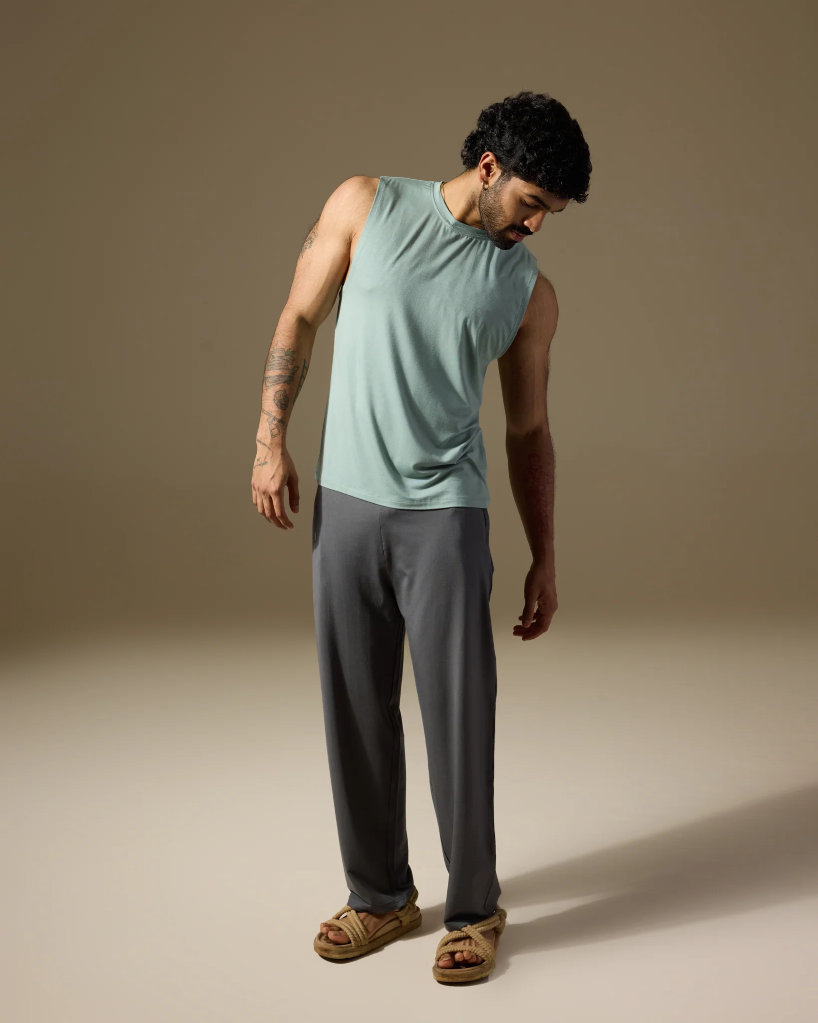 Aero Straight Fit Yoga Pants Stone Grey - Image 3