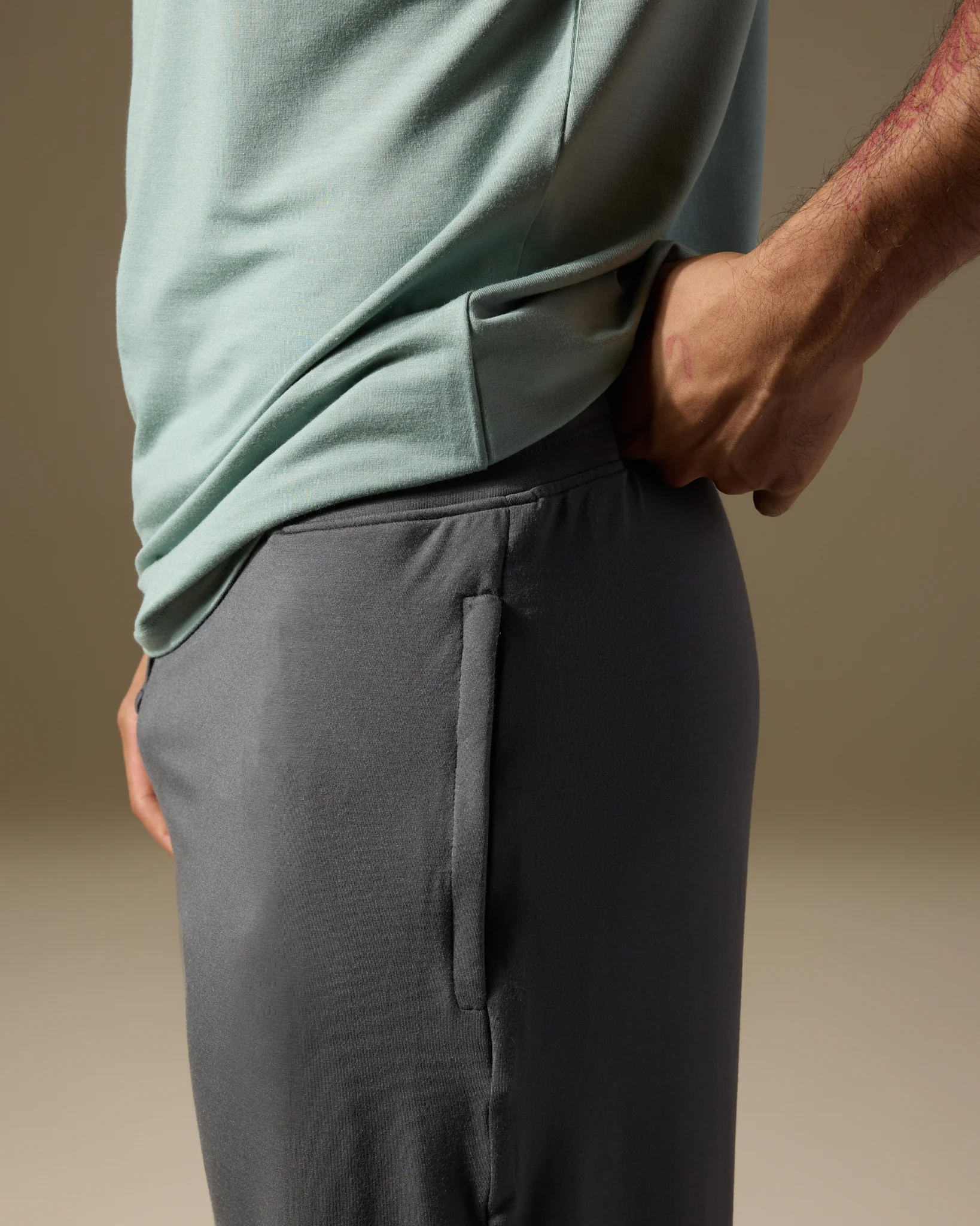 Aero Straight Fit Yoga Pants Stone Grey - Image 4
