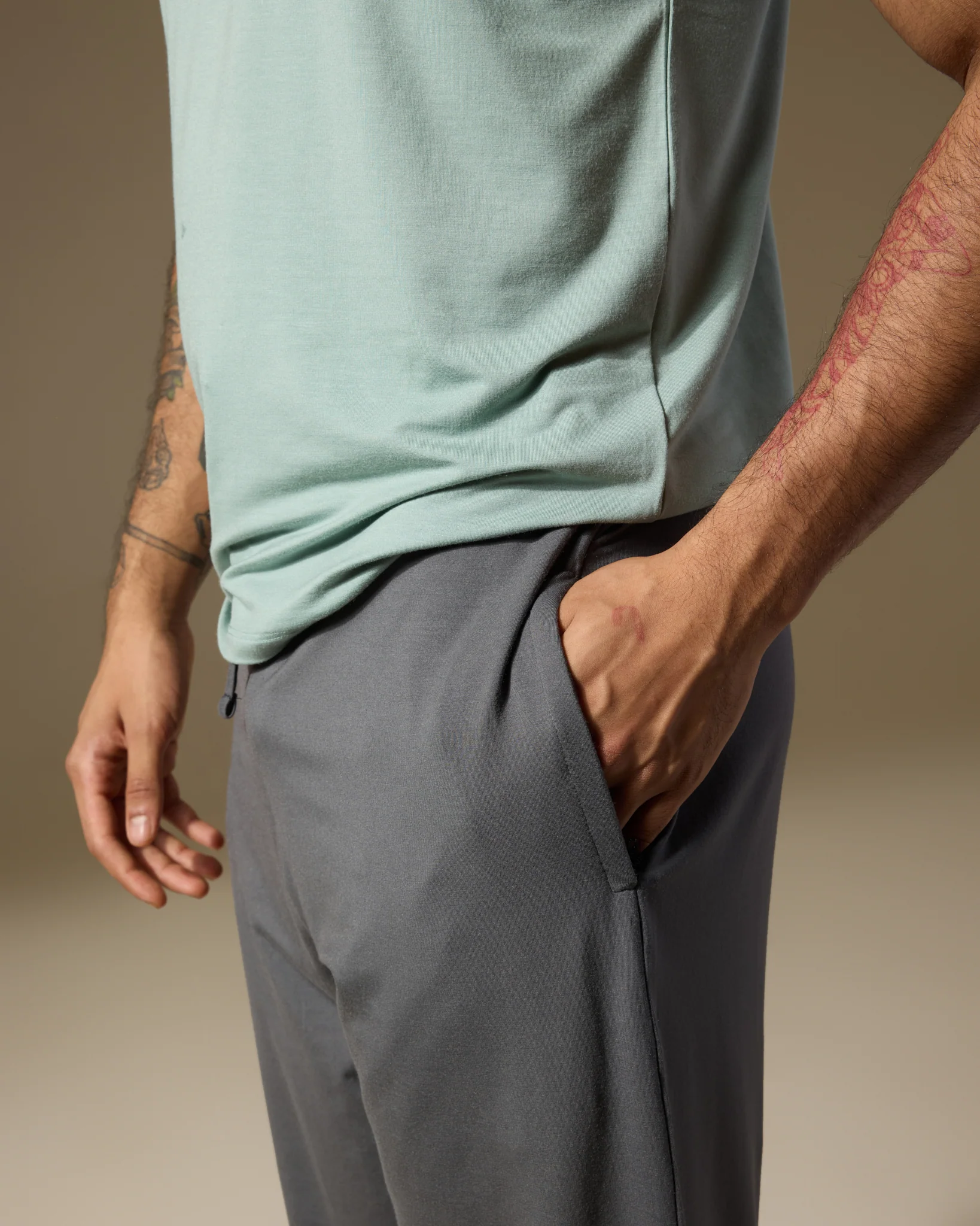 Aero Straight Fit Yoga Pants Stone Grey - Image 5