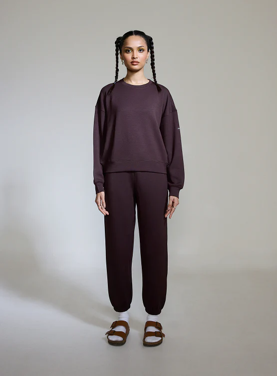 Aeroclouds Womens Retreat Crew Neck Espresso - Image 2