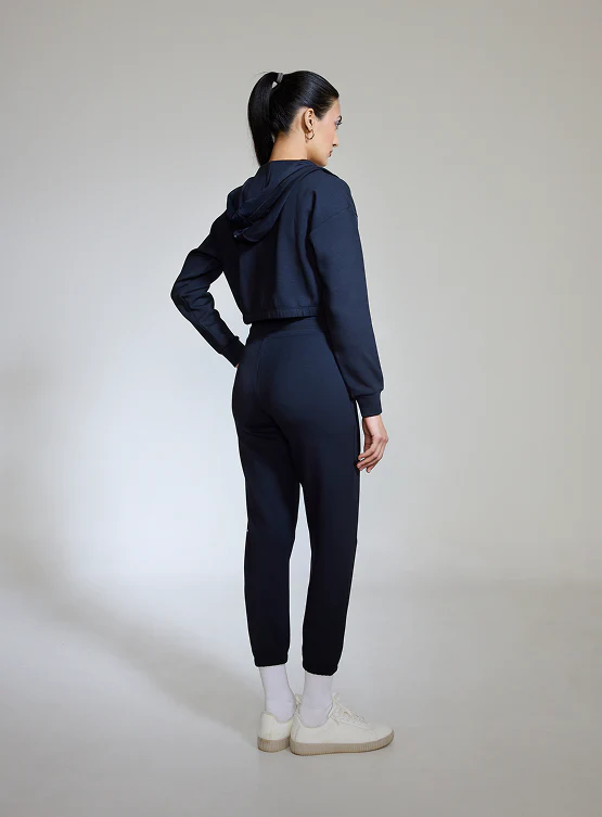 Aeroclouds Womens Zipper Retreat Hoodie Black - Image 3
