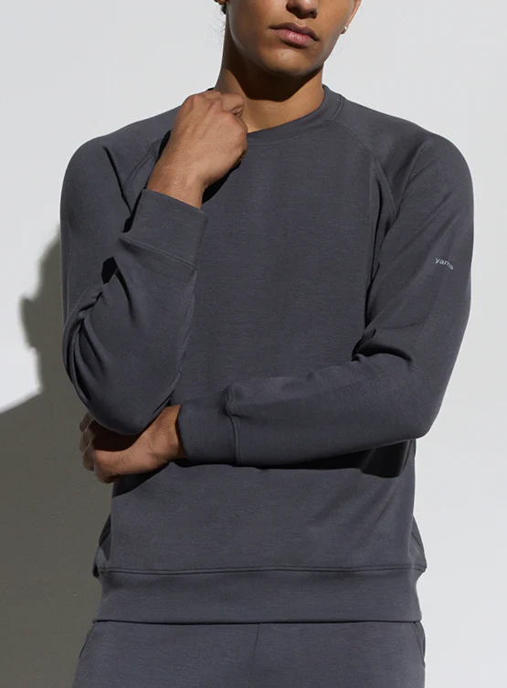 Aeroclouds Mens Retreat Crew Neck Stone Grey - Image 3