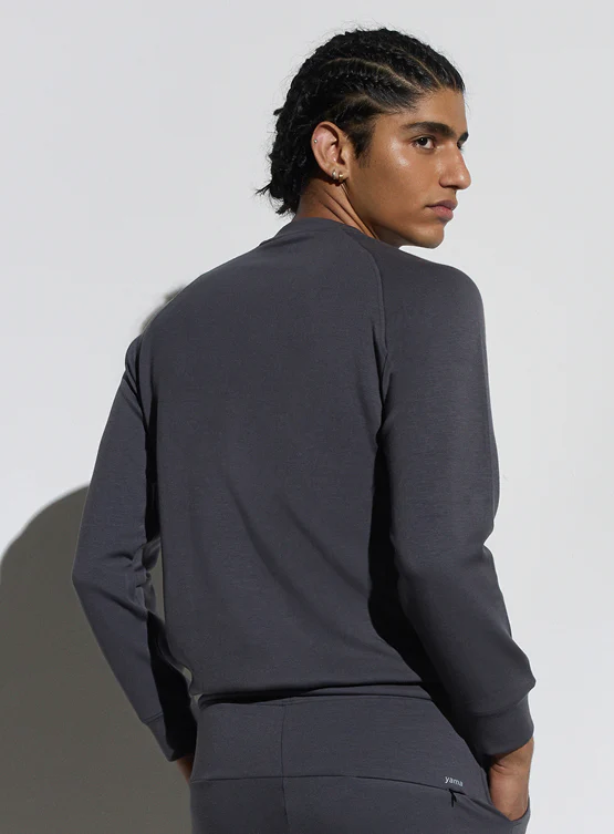 Aeroclouds Mens Retreat Crew Neck Stone Grey - Image 4