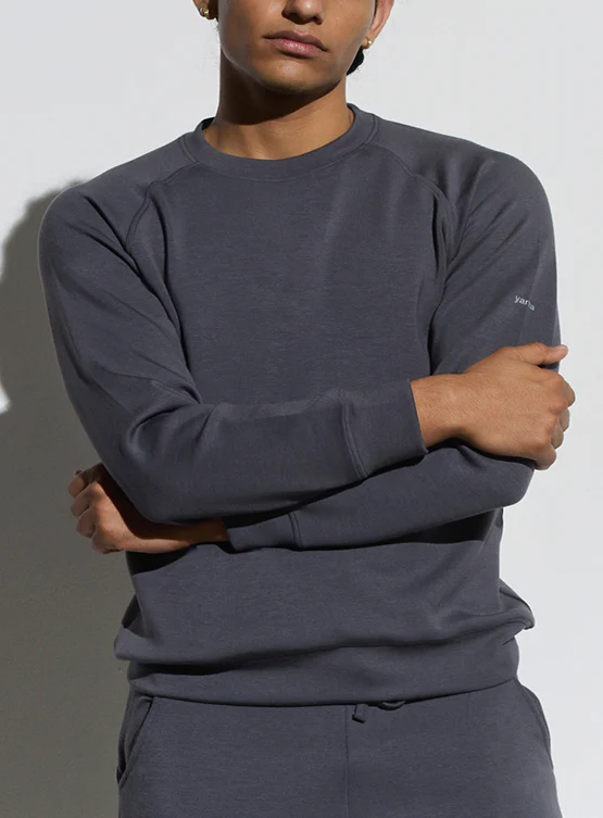Aeroclouds Mens Retreat Crew Neck Stone Grey - Image 5