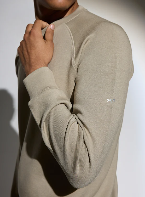 Aeroclouds Mens Retreat Crew Neck Beige - Image 3