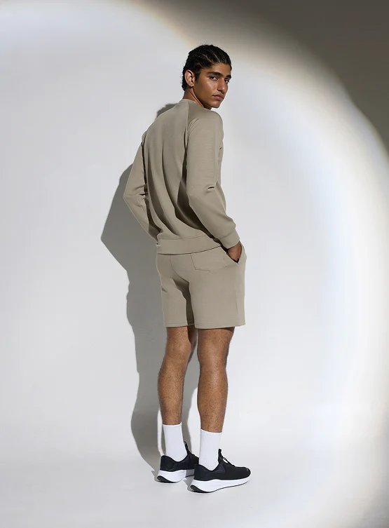Aeroclouds Mens Retreat Crew Neck Beige - Image 4