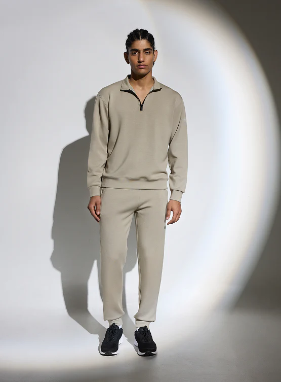 Aeroclouds Retreat Set Full Sleeve Pullover and Joggers Beige