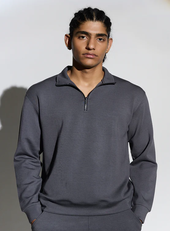 Aeroclouds Retreat Set Full Sleeve Pullover and Shorts Stone Grey
