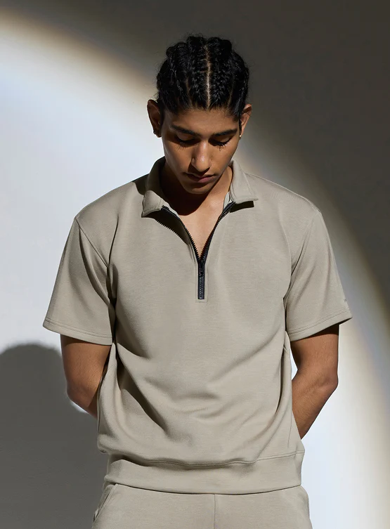 Aeroclouds Retreat Half Sleeves Pullover Beige - Image 3