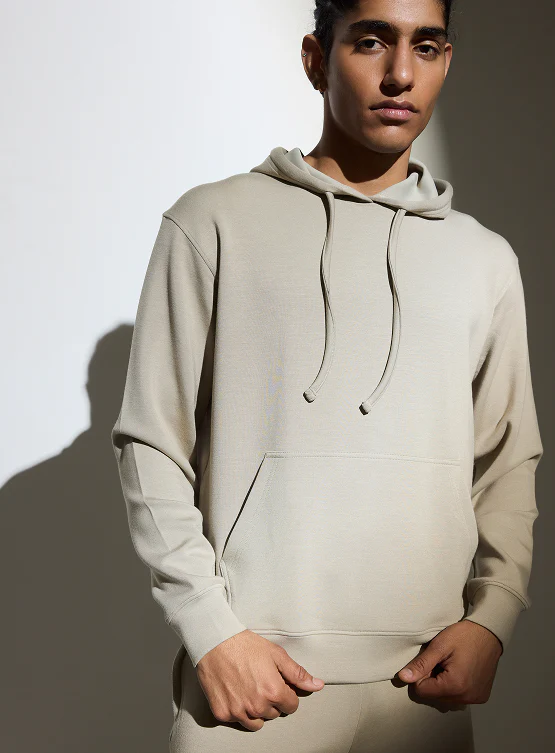 Aeroclouds Mens Retreat Hoodie Beige - Image 3
