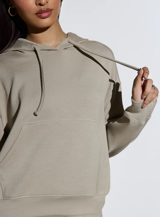 Aeroclouds Womens Retreat Hoodie Beige - Image 3
