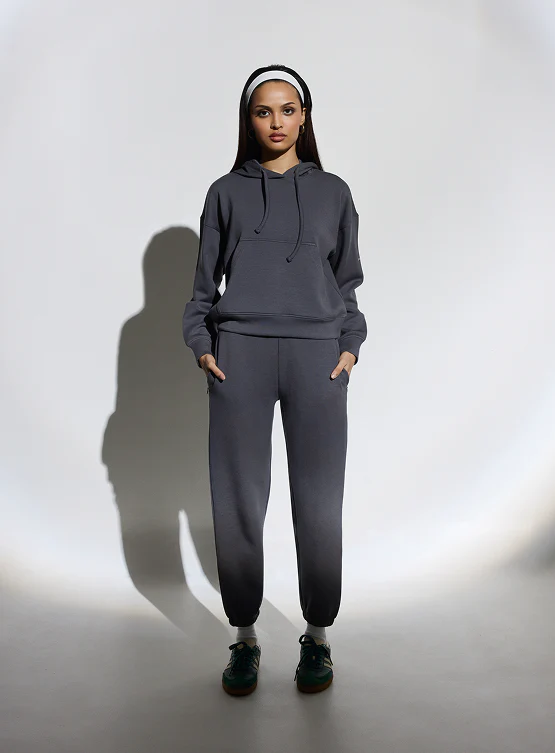 Aeroclouds Womens Retreat Hoodie Stone Grey - Image 3