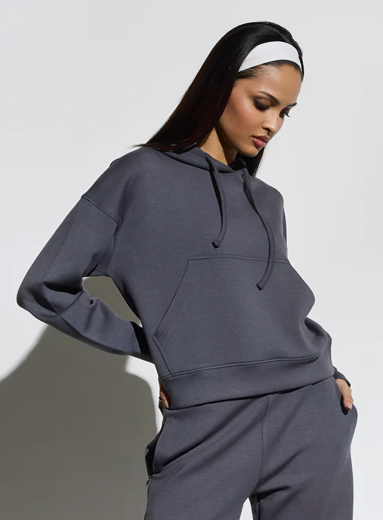 Aeroclouds Womens Retreat Hoodie Stone Grey - Image 4