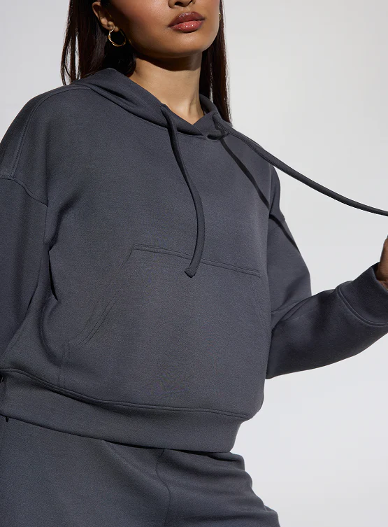 Aeroclouds Womens Retreat Hoodie Stone Grey - Image 5