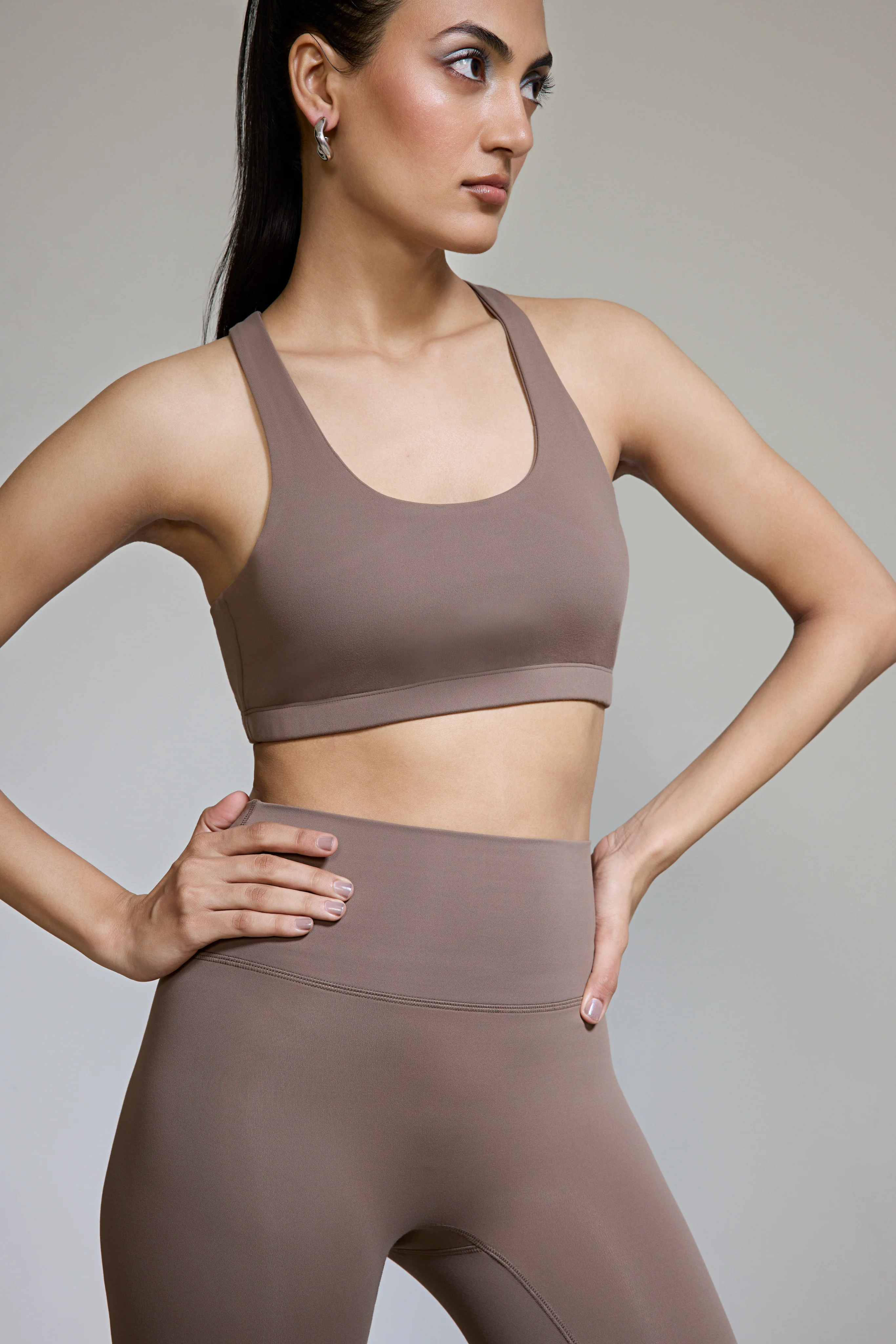 Intense Set Racer Back Bra and Leggings Caramel Brown - Image 4